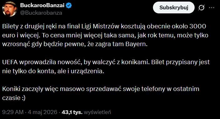HIT! Tyle MINIMUM kosztują teraz bilety na FINAŁ LM! O.o